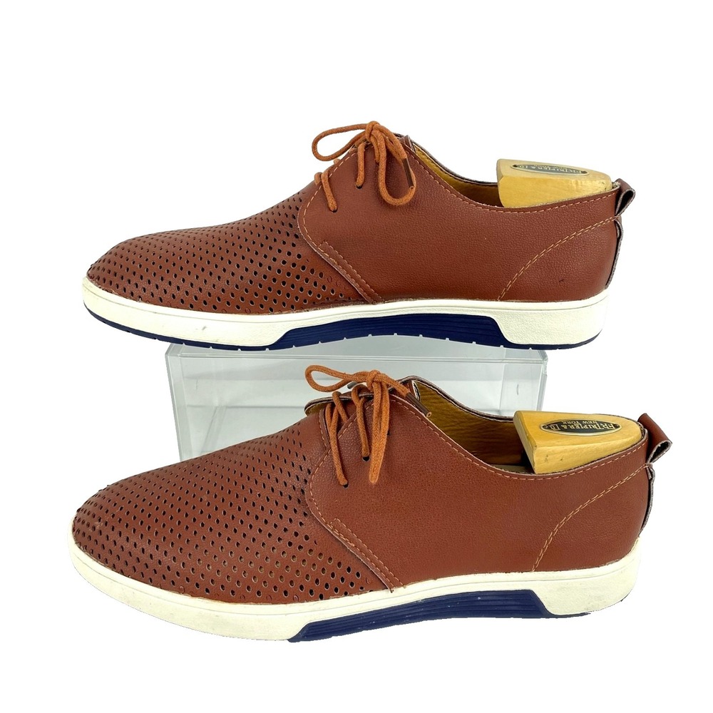 Merkmak Casual Oxford Shoes Men's 10 M Chestnut Brown Sneakers Comfort Loafers